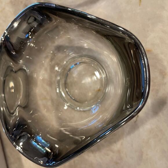 Vintage 50's60’s Dorothy Thorpe pinched Glass bowls x 2 retro silver - Picture 6 of 12